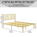 Queen Platform Bed with Decorative Finial Posts & Underbed Storage, No Box Spring Needed