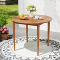 Round Outdoor Dining Table for 4 People, 36 Inch Acacia Wood
