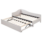L-Shaped Upholstered Daybed with Pop Up Trundle
