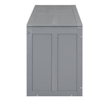 Grey Queen Murphy Bed with Rotating Desk and Shelves