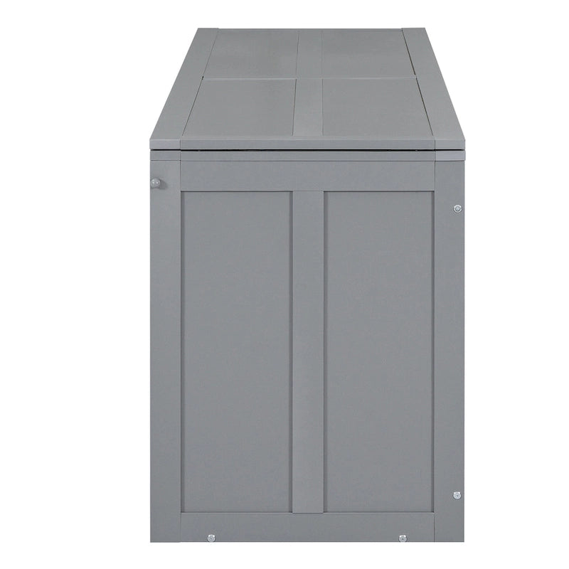 Grey Queen Murphy Bed with Rotating Desk and Shelves