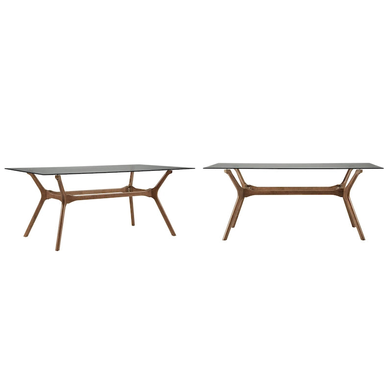 Mid-Century Walnut Finish Rectangular Dining Table