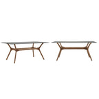 Mid-Century Walnut Finish Rectangular Dining Table