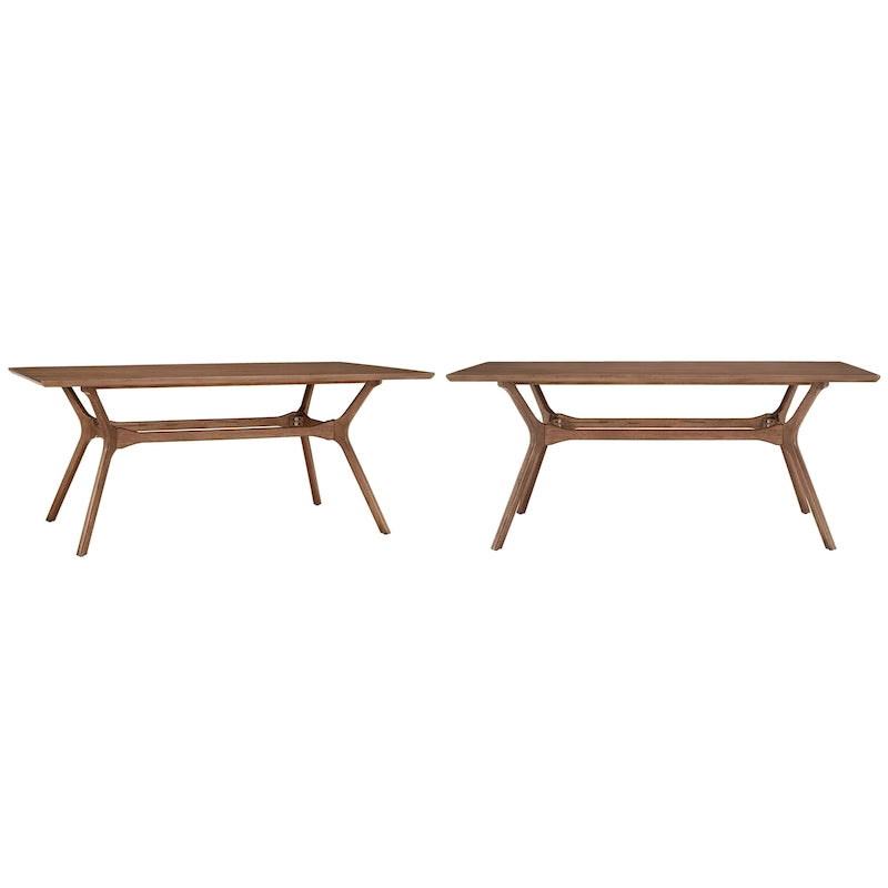 Mid-Century Walnut Finish Rectangular Dining Table