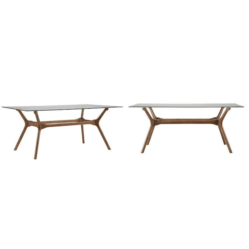 Mid-Century Walnut Finish Rectangular Dining Table