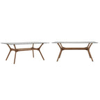 Mid-Century Walnut Finish Rectangular Dining Table