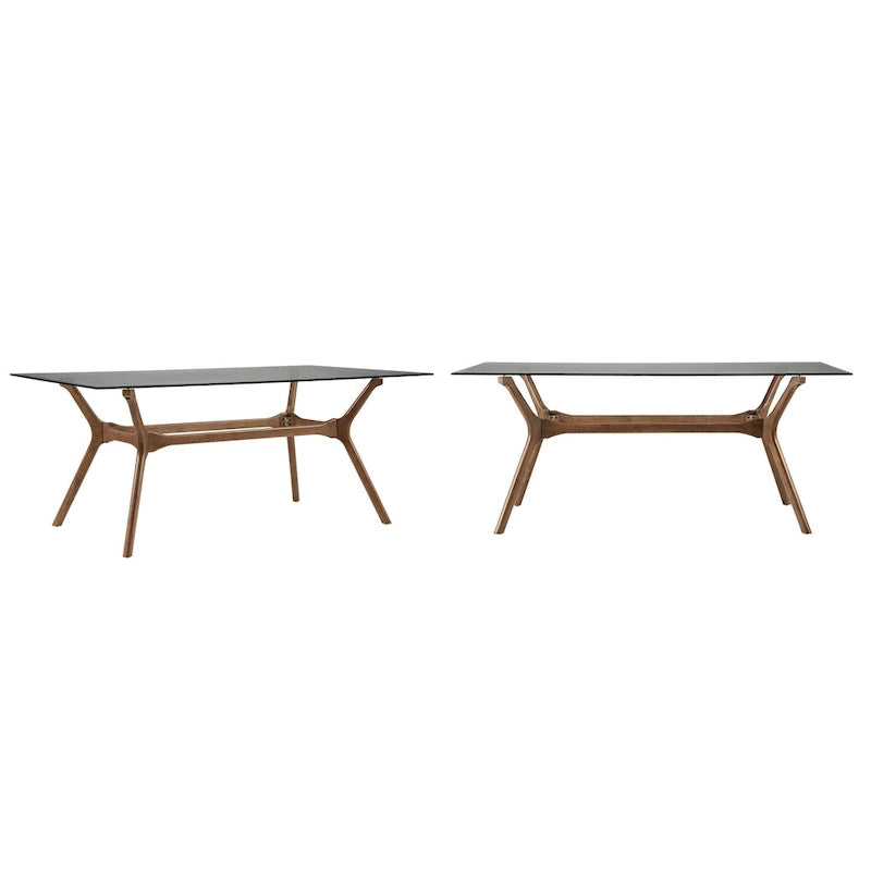 Mid-Century Walnut Finish Rectangular Dining Table