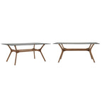 Mid-Century Walnut Finish Rectangular Dining Table