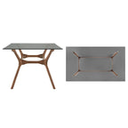 Mid-Century Walnut Finish Rectangular Dining Table
