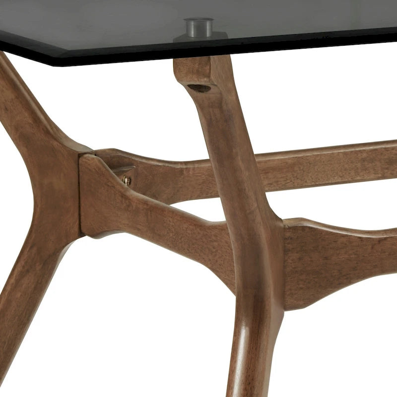 Mid-Century Walnut Finish Rectangular Dining Table
