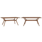 Mid-Century Walnut Finish Rectangular Dining Table