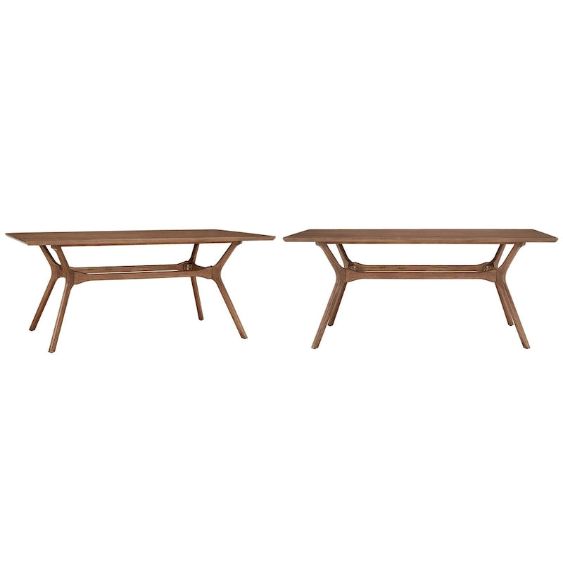 Mid-Century Walnut Finish Rectangular Dining Table