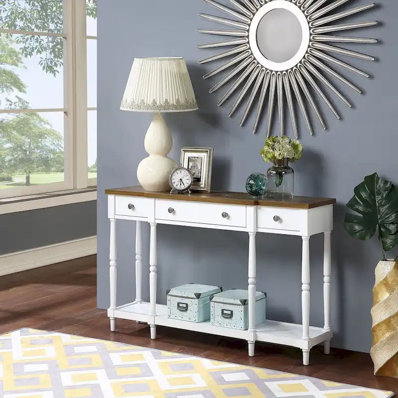 3 Drawer Console Table with Shelf