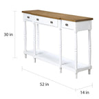 3 Drawer Console Table with Shelf