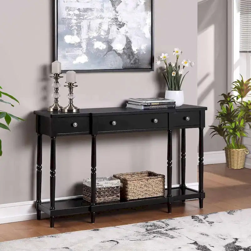 3 Drawer Console Table with Shelf
