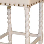 24 Cream And White Backless Counter Height Bar Chair With Footrest