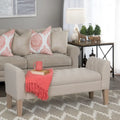 Tufted Storage Bench Settee in Sand Dune