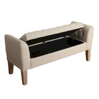 Tufted Storage Bench Settee in Sand Dune