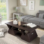 Modern Espresso 47-inch 4-Shelf Coffee Table