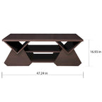 Modern Espresso 47-inch 4-Shelf Coffee Table