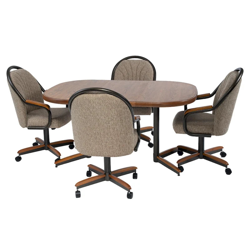 Swivel and Tilt Rolling Dining Chair - 38Hx221/2Wx22D - 38Hx24Wx22D
