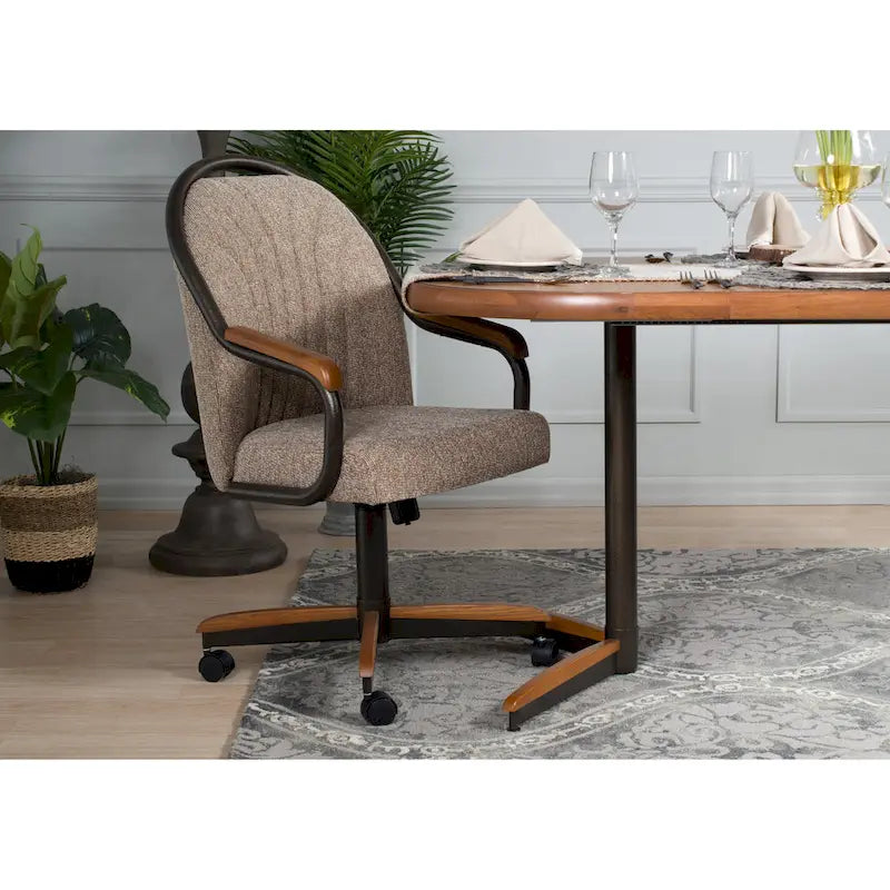 Swivel and Tilt Rolling Dining Chair - 38Hx221/2Wx22D - 38Hx24Wx22D