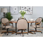 Swivel and Tilt Rolling Dining Chair - 38Hx221/2Wx22D - 38Hx24Wx22D