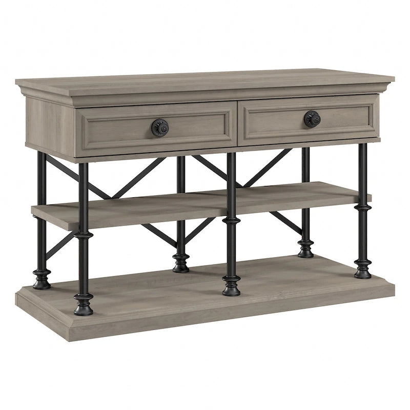 Designer Console Table with Shelves and Drawers