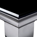 Glam 79-Inch Chrome Leg Glass Top Dining Table