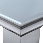 Glam 79-Inch Chrome Leg Glass Top Dining Table
