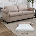 Pull Out 2 in 1 Sleeper Sofa Bed with Mattress, Convertible Upholstered Loveseat with Nailhead
