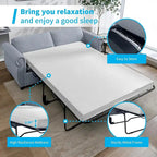 Pull Out 2 in 1 Sleeper Sofa Bed with Mattress, Convertible Upholstered Loveseat with Nailhead