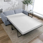 Pull Out 2 in 1 Sleeper Sofa Bed with Mattress, Convertible Upholstered Loveseat with Nailhead