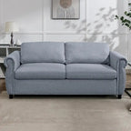 Pull Out 2 in 1 Sleeper Sofa Bed with Mattress, Convertible Upholstered Loveseat with Nailhead