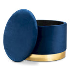 Velvet Upholstered Storage Ottoman with Lift-Up Lid