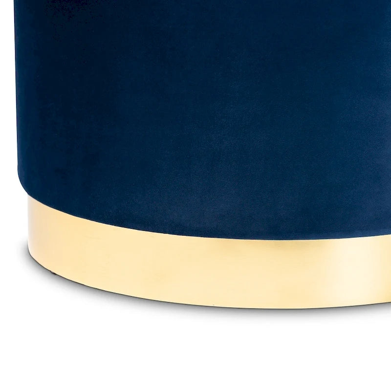 Velvet Upholstered Storage Ottoman with Lift-Up Lid