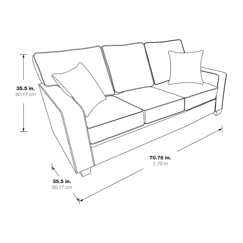 Sleek Contemporary 3-Seat Sofa