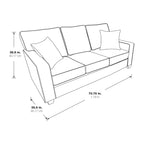Sleek Contemporary 3-Seat Sofa