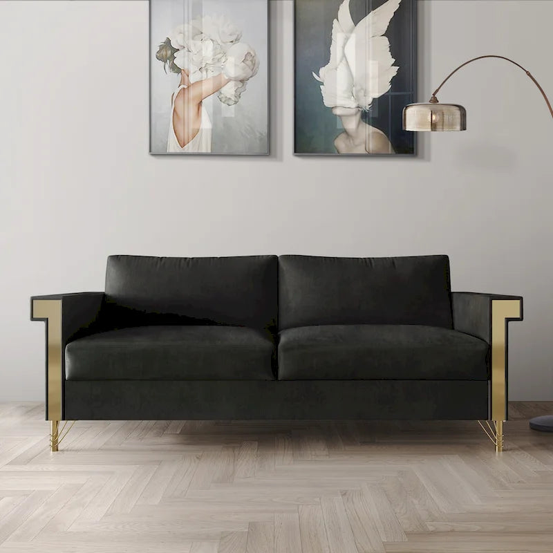 Luxurious Velvet Upholstered Sofa
