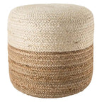 Round Ombre Jute Pouf Ottoman Foot Stool
