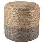 Round Ombre Jute Pouf Ottoman Foot Stool
