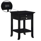 1 Drawer End Table with Charging Station and Pull-Out Shelf