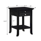 1 Drawer End Table with Charging Station and Pull-Out Shelf