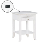 1 Drawer End Table with Charging Station and Pull-Out Shelf