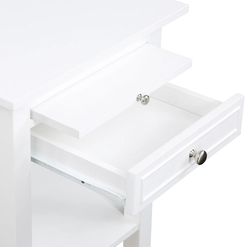 1 Drawer End Table with Charging Station and Pull-Out Shelf