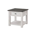 Solid Wood End Table with Drawer and Shelf