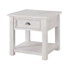 Solid Wood End Table with Drawer and Shelf