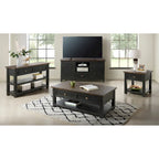 Solid Wood End Table with Drawer and Shelf