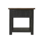 Solid Wood End Table with Drawer and Shelf