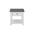 Solid Wood End Table with Drawer and Shelf